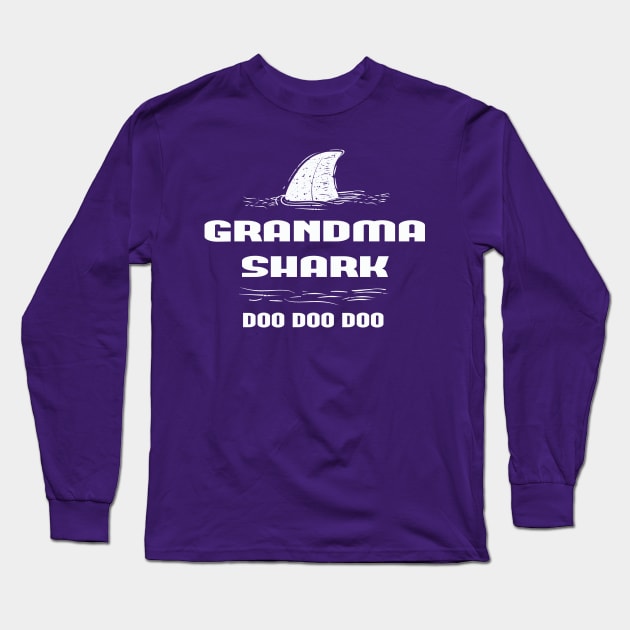 Grandma Shark Shirt, Birthday Shark, Family Shirts, Mothers Day, Pregnancy Gender Reveal, Unisex Graphic Tee, Shark Party Shirts Long Sleeve T-Shirt by wiixyou